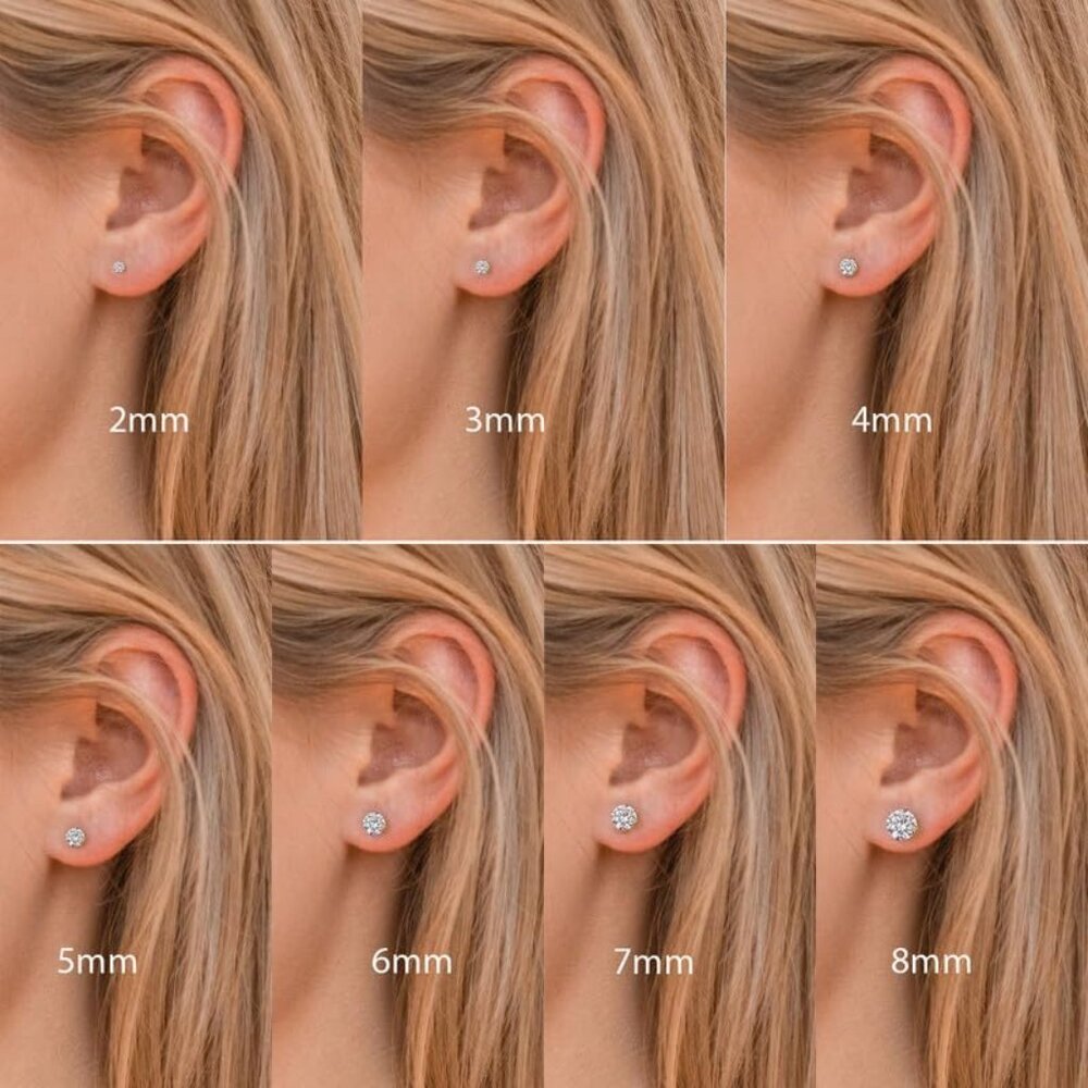 Titanium Earrings Push-In Threadless Flat Back St… - image 6